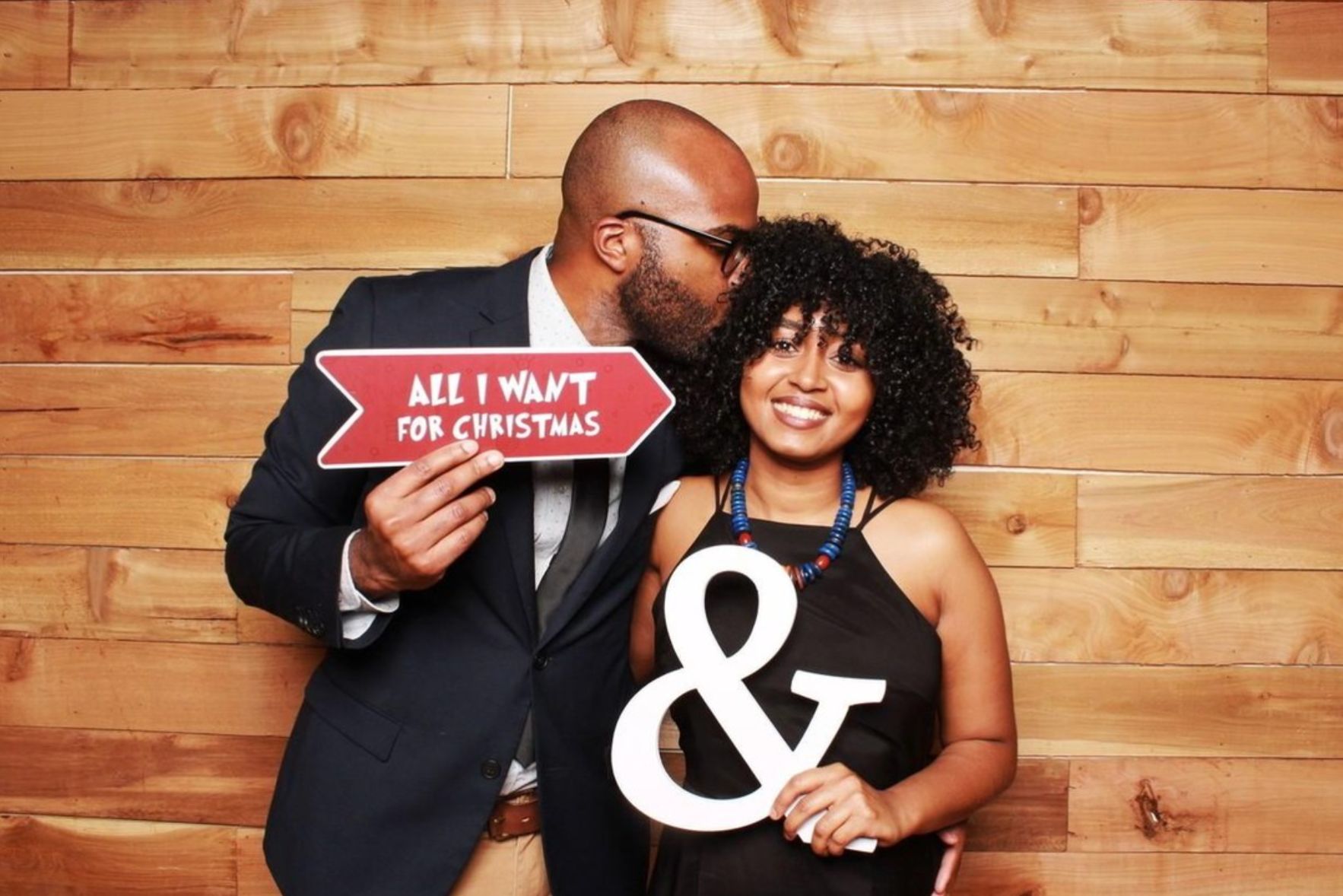 Holiday party photo booth fun